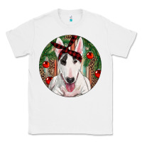 White Christmas Bull Terrier Classic Tee - RanaPortraitStore