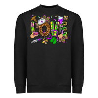 Black Mardi Gras love Nurse Heavyweight Sweatshirt - HowdyJamesFarm