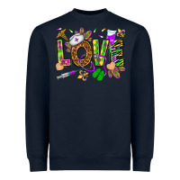 Navy Mardi Gras love Nurse Heavyweight Sweatshirt - HowdyJamesFarm