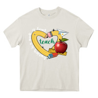 Cream teaching is a work of heart Heavy Core Tee - JahusDesignShop