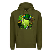 Army Green St. Patrick's Day Tennis Premium Hoodie - FaDigitalArtStudio