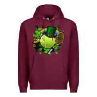 Burgundy St. Patrick's Day Tennis Premium Hoodie - FaDigitalArtStudio