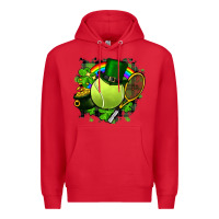 Red St. Patrick's Day Tennis Premium Hoodie - FaDigitalArtStudio