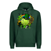Sports Green St. Patrick's Day Tennis Premium Hoodie - FaDigitalArtStudio