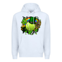 White St. Patrick's Day Tennis Premium Hoodie - FaDigitalArtStudio