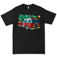 Black christmas fire truck Premium Tee - MaliasSmallBusiness