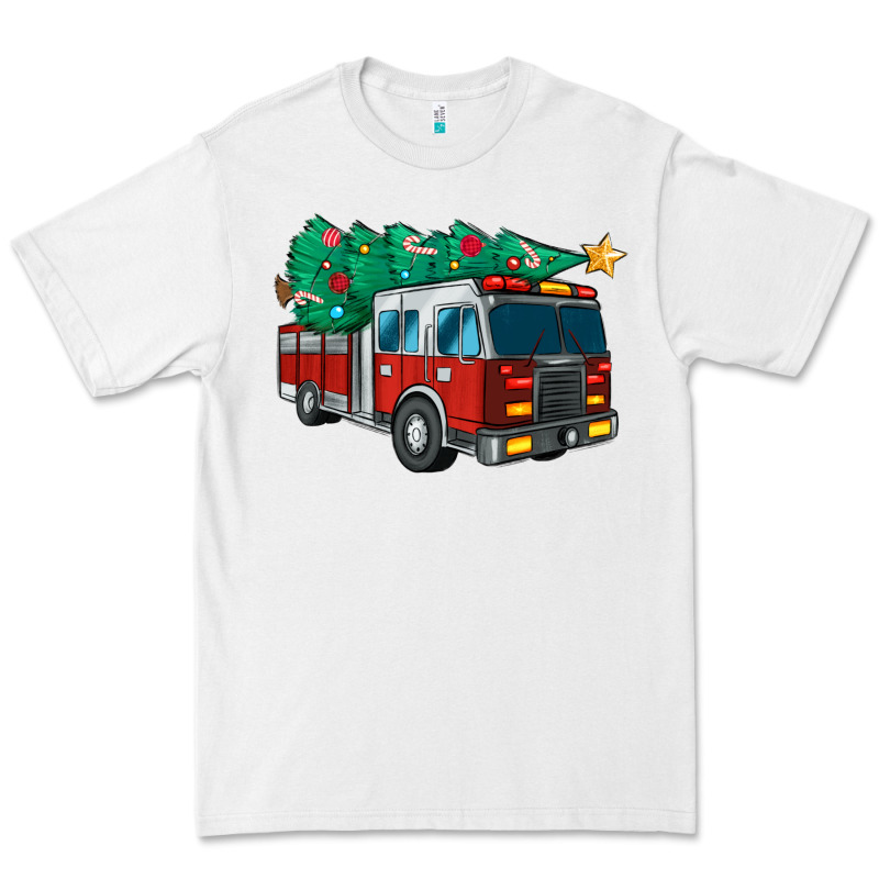 Christmas Fire Truck Premium Tee by MaliasSmallBusiness | Teevron