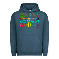 Pigment Midnight Navy the beach is calling Urban Hoodie - Artiststas