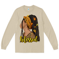 Mushroom Fall afro woman blessed Long Sleeve Tee - NancyCooperArtShop