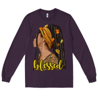 Plum Fall afro woman blessed Long Sleeve Tee - NancyCooperArtShop