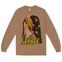 Toasted Coconut Fall afro woman blessed Long Sleeve Tee - NancyCooperArtShop