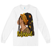 White Fall afro woman blessed Long Sleeve Tee - NancyCooperArtShop