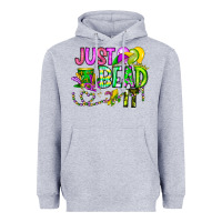 Heather Grey Just Bead it Heavyweight Hoodie - CowhideDigitalArt