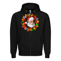 Black santa claus with sunflower christmas bbs Zipper Hoodie - BundleAndBundleShop
