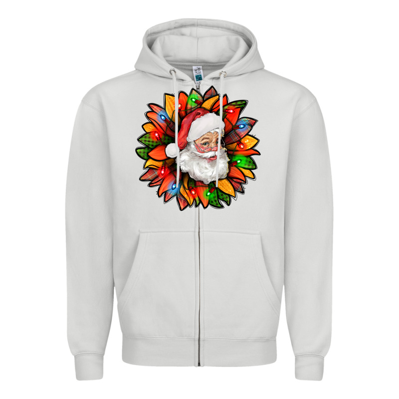 Santa Claus With Sunflower Christmas Bbs Zipper Hoodie by BundleAndBundleShop | Teevron