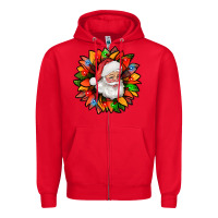 Red santa claus with sunflower christmas bbs Zipper Hoodie - BundleAndBundleShop