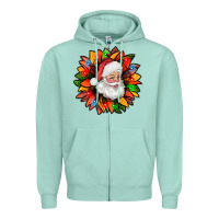 Seafoam santa claus with sunflower christmas bbs Zipper Hoodie - BundleAndBundleShop