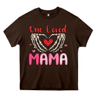 Chocolate Brown one loved mama Heavy Core Tee - MaliasSmallBusiness