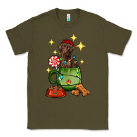 Army Green Christmas coffee cup with Labrador Classic Tee - RanaPortraitStore