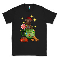 Black Christmas coffee cup with Labrador Classic Tee - RanaPortraitStore