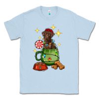 Dusty Blue Christmas coffee cup with Labrador Classic Tee - RanaPortraitStore