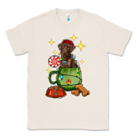 Natural Christmas coffee cup with Labrador Classic Tee - RanaPortraitStore
