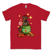 Red Christmas coffee cup with Labrador Classic Tee - RanaPortraitStore