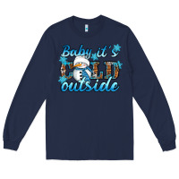 Navy Baby it's cold outside Long Sleeve Tee - RanaPortraitStore