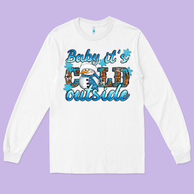 Baby It's Cold Outside Long Sleeve Tee Designed By Ranaportraitstore