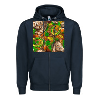 Navy St. Patrick's Day Horse With Horseshoes Seamless Zipper Hoodie - FaDigitalArtStudio