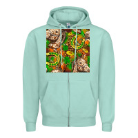 Seafoam St. Patrick's Day Horse With Horseshoes Seamless Zipper Hoodie - FaDigitalArtStudio