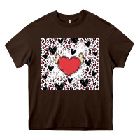 Chocolate Brown valentine's day hearts Heavy Core Tee - MaliasSmallBusiness