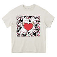Cream valentine's day hearts Heavy Core Tee - MaliasSmallBusiness
