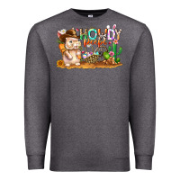 Charcoal Heather Easter Howdy Peeps Bunny Premium Sweatshirt - CowhideDigitalArt