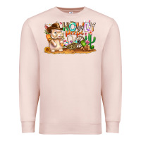 Pale Pink Easter Howdy Peeps Bunny Premium Sweatshirt - CowhideDigitalArt