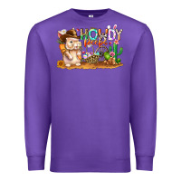 Purple Easter Howdy Peeps Bunny Premium Sweatshirt - CowhideDigitalArt