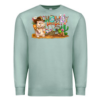 Seafoam Easter Howdy Peeps Bunny Premium Sweatshirt - CowhideDigitalArt