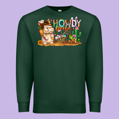 Easter Howdy Peeps Bunny Premium Sweatshirt Designed By Cowhidedigitalart