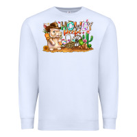 White Easter Howdy Peeps Bunny Premium Sweatshirt - CowhideDigitalArt