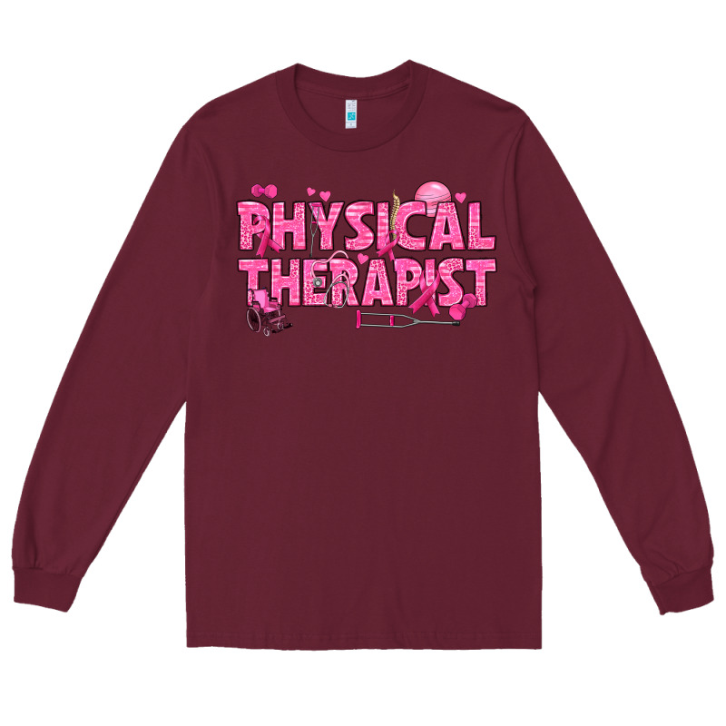 Breast Cancer Physical Therapist Long Sleeve Tee by texasbilliewilder | Teevron