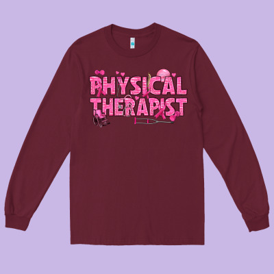 Breast Cancer Physical Therapist Long Sleeve Tee Designed By Texasbilliewilder