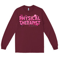 Burgundy breast cancer physical therapist Long Sleeve Tee - texasbilliewilder