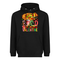 Black Food Is My Valentine Heavyweight Hoodie - CowhideDigitalArt