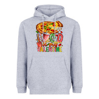 Heather Grey Food Is My Valentine Heavyweight Hoodie - CowhideDigitalArt