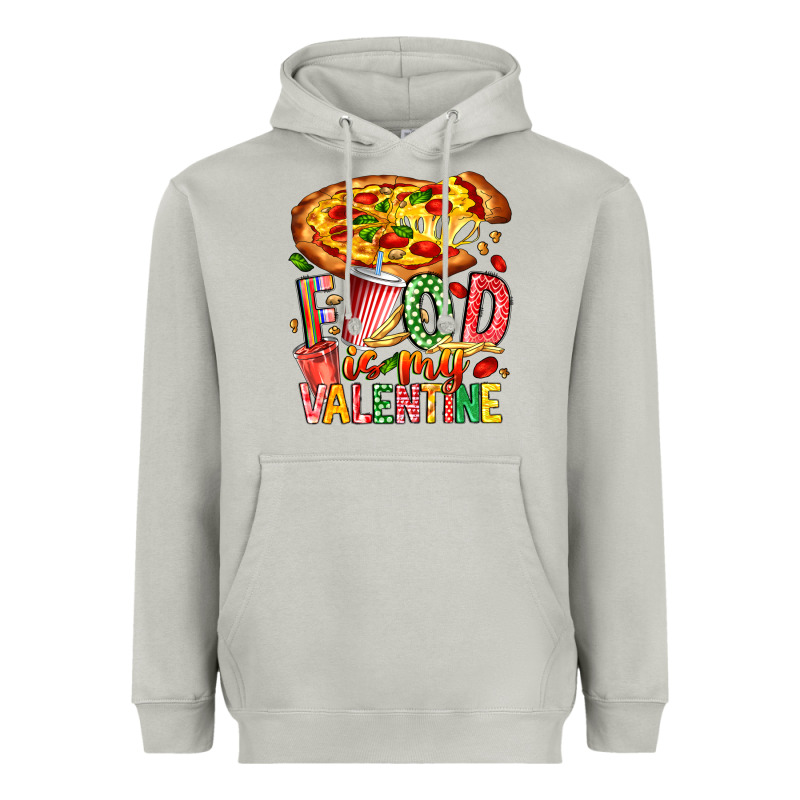 Food Is My Valentine Heavyweight Hoodie by CowhideDigitalArt | Teevron