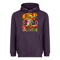 Plum Food Is My Valentine Heavyweight Hoodie - CowhideDigitalArt