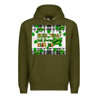 Army Green Irish today but please kiss me st. patricks day Premium Hoodie - FaDigitalArtStudio