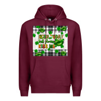 Burgundy Irish today but please kiss me st. patricks day Premium Hoodie - FaDigitalArtStudio
