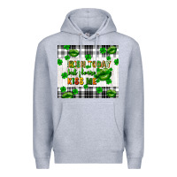 Heather Grey Irish today but please kiss me st. patricks day Premium Hoodie - FaDigitalArtStudio