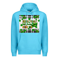 Ocean Blue Irish today but please kiss me st. patricks day Premium Hoodie - FaDigitalArtStudio